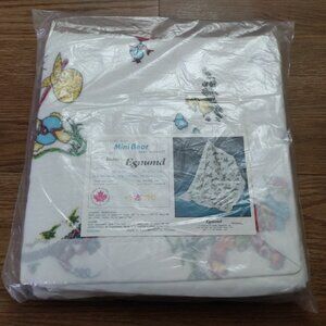 Vintage Baby Blanket White "Mini Bear" by Bunny Esmond NEW IN PACKAGE 36"x50"